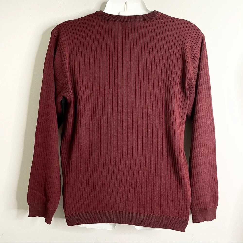 FUMAGALLI’S Vintage Merino Wool Blend Ribbed Long Sleeve Crew Neck Sweater